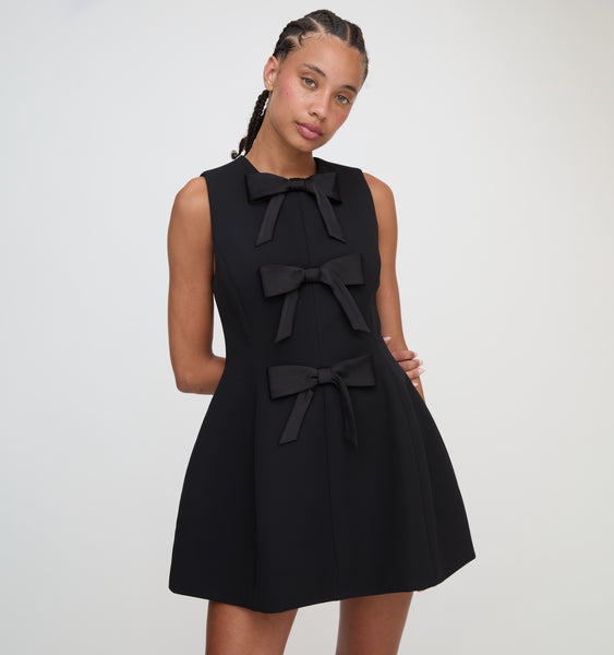 The Blythe Bow Dress Black Bows
