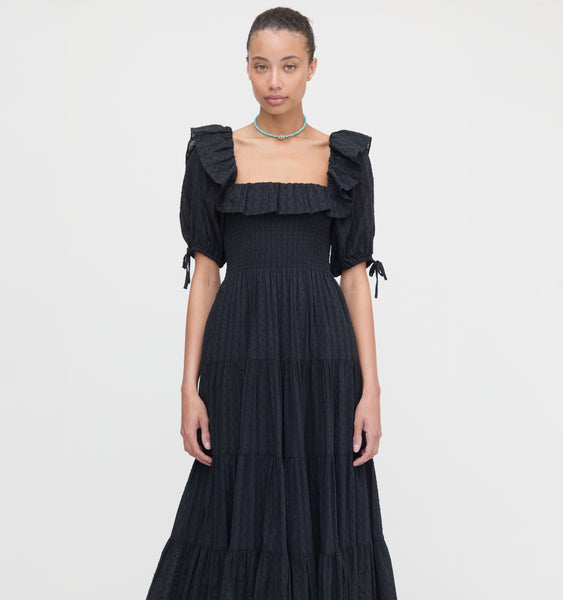 House on the Hill　Dress (Black)　100(3Y) Hill House The Louisa Nap Dress in Wrinkle-Resistant Crepe