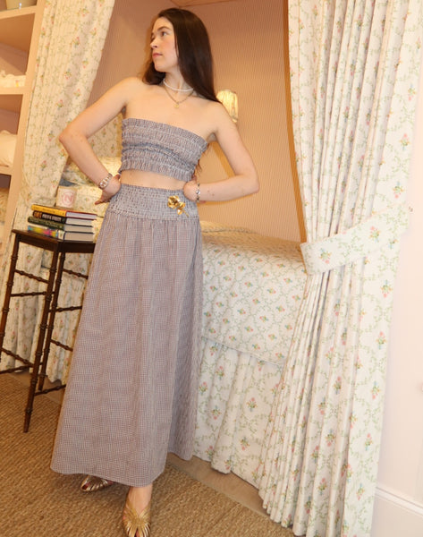 The June Nap Top - Chocolate Gingham – Hill House Home