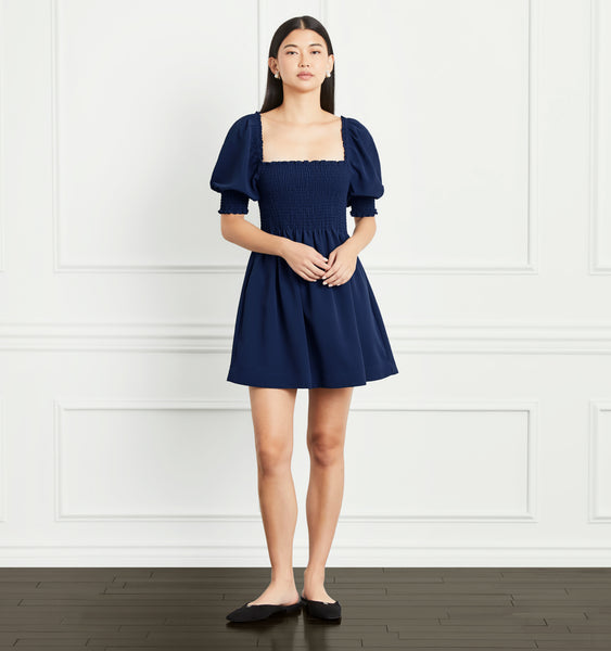 The Athena Nap Dress - Navy Crepe Hill House Home The Athena Nap Dress - Navy Crepe Hill House Home