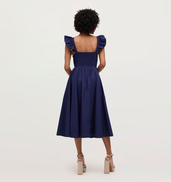 The Ellie Maxi Nap Dress - Navy Stripe – Hill House Home