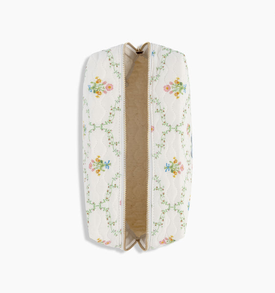 The Quilted Cosmetic Bag - Pastel Trellis – Hill House Home The Quilted Cosmetic Bag - Pastel Trellis – Hill House Home