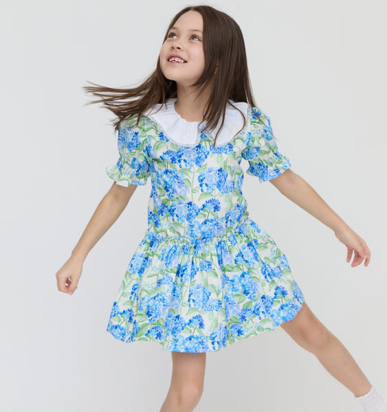 The Hill House x La Coqueta Izara Dress - Blue Watercolor