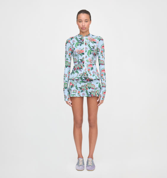 The Alexia Rashguard - Light Blue Jungle Floral – Hill House Home