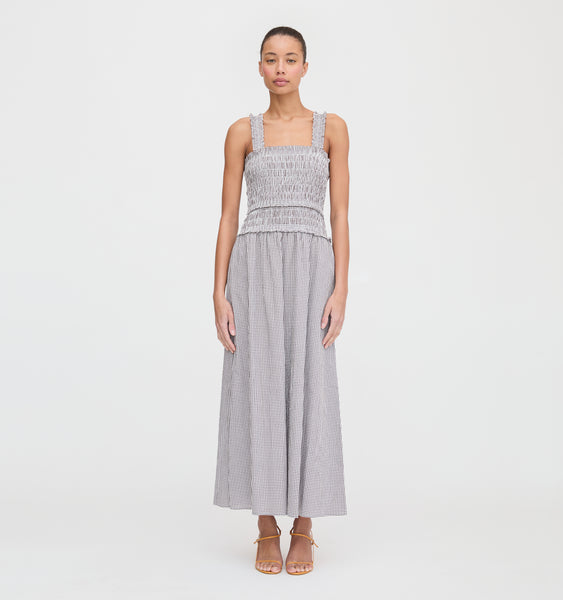 The Azalea Maxi Nap Dress - Chocolate Gingham – Hill House Home