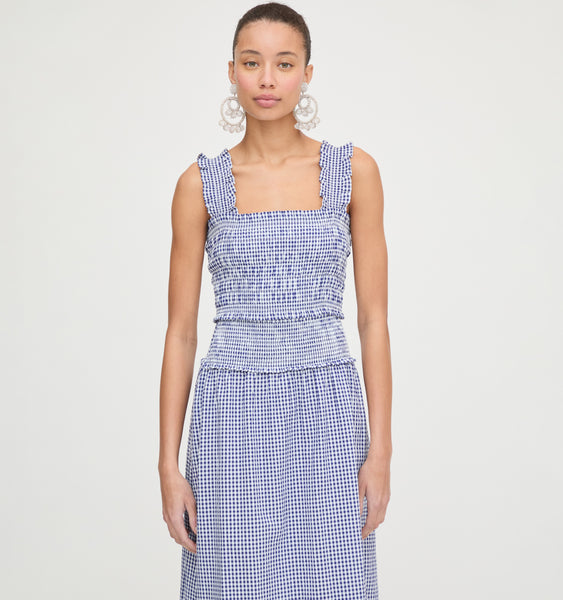 The Azalea Nap Top - Navy Gingham – Hill House Home