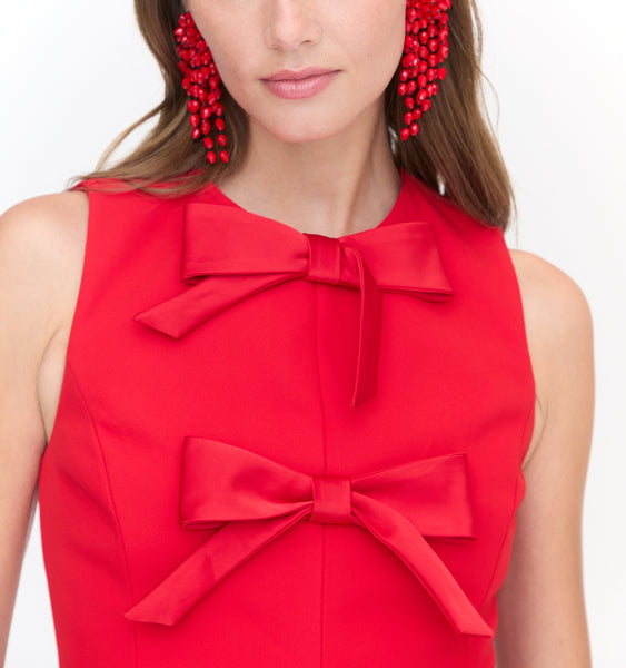 Red dress with bow on front store