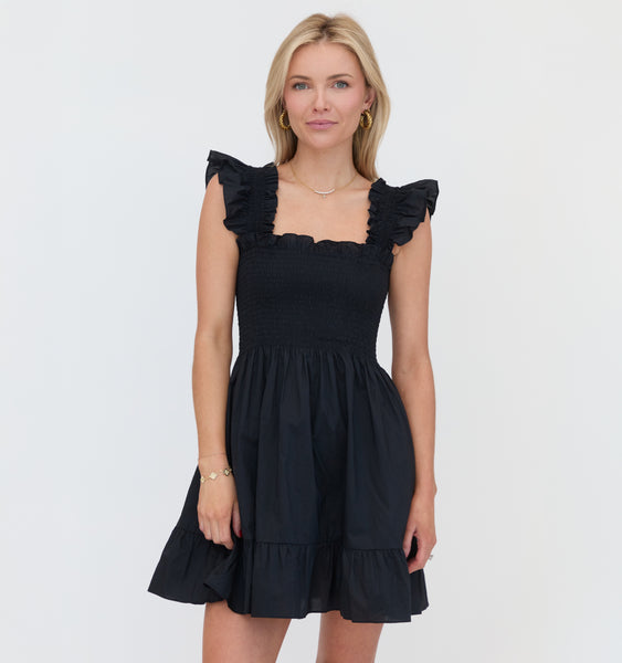 House on the Hill　Dress (Black)　100(3Y) TheElizabethNapDressBlackCotto