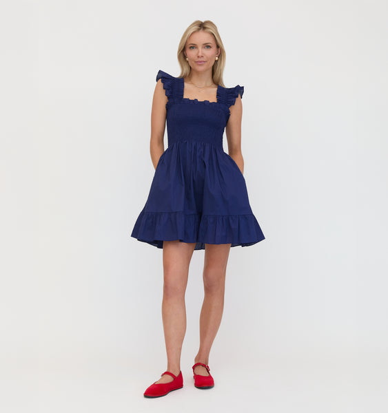 ワンピース house on the hill Dress navy 80 The Elizabeth Nap Dress - Navy Cotton – Hill House Home