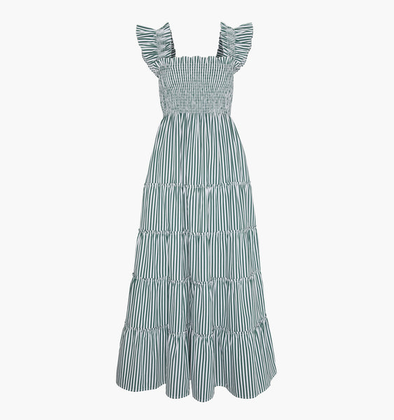 The Maternity Ellie Maxi Nap Dress - Green Stripe – Hill