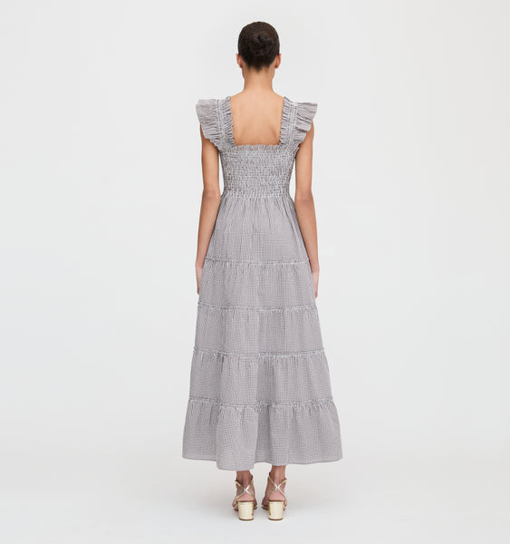 The Ellie Maxi Nap Dress - Chocolate Gingham – Hill House Home