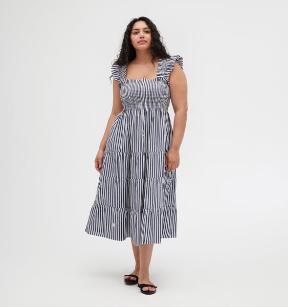 The Ellie Nap Dress - Navy Stripe – Hill House Home