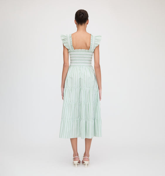 The Ellie Nap Dress - Apple Green Stripe – Hill House Home
