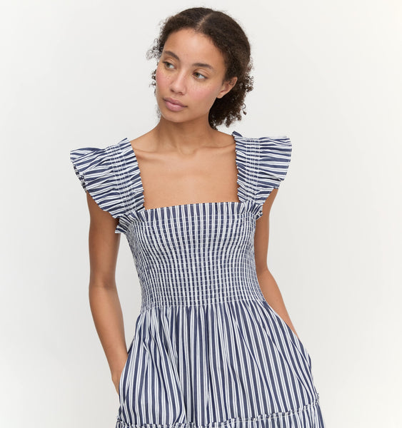 The Ellie Maxi Nap Dress - Navy Stripe – Hill House Home
