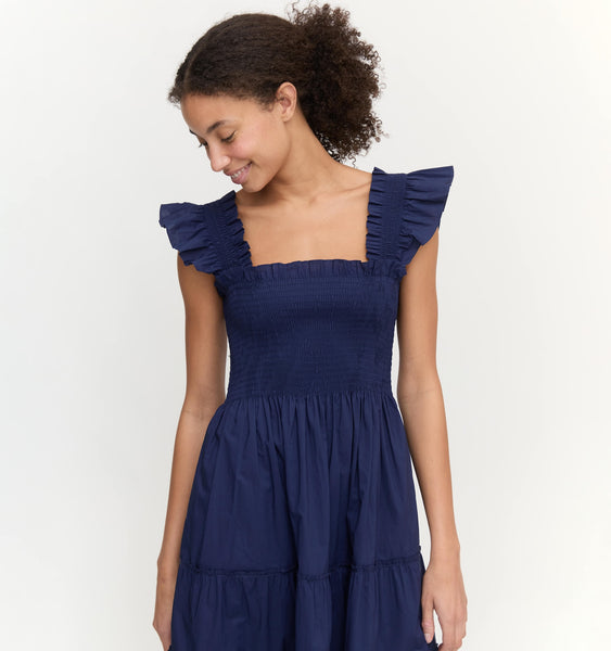 The Ellie Nap Dress - Navy Poplin – Hill House Home