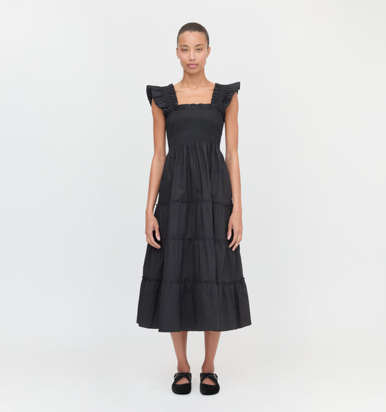 The Ellie Nap Dress - Black Poplin – Hill House Home