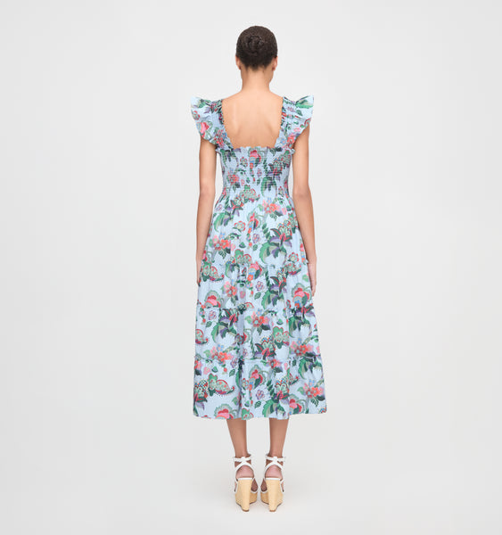 The Ellie Nap Dress - Light Blue Jungle Floral – Hill House Home
