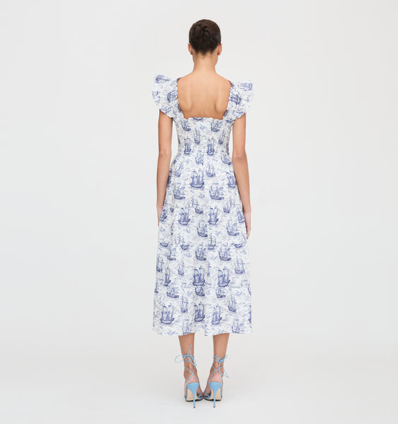 The Ellie Nap Dress - Navy Mariner's Toile – Hill House Home
