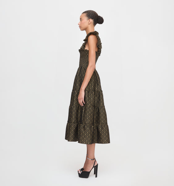 The Ellie Nap Dress - Metallic Brocade – Hill House Home