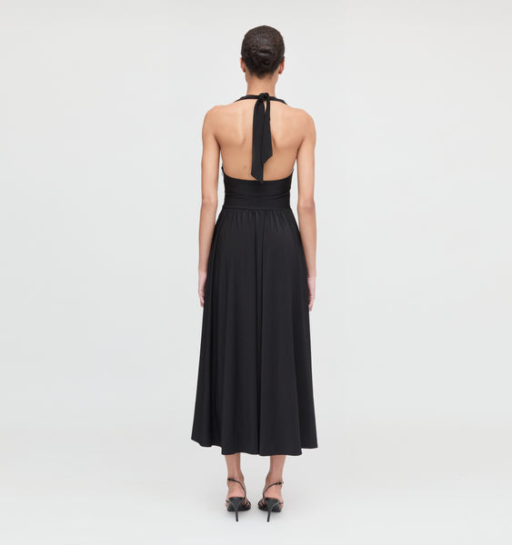 The Fleur Midi Dress | Black Jersey / M