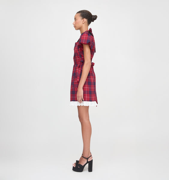 The Gardenia Apron - Cherry Tartan – Hill House Home