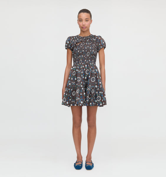 The Gia Mini Nap Dress - Chocolate Swedish Floral – Hill House Home