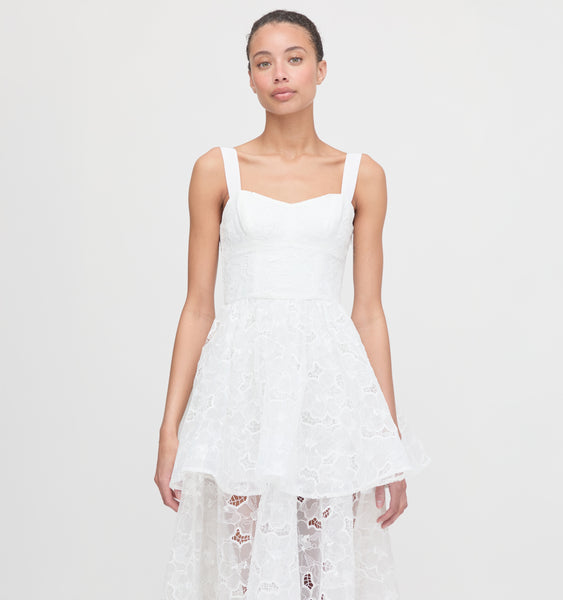 The Isabelle Dress - White Floral Organza – Hill House Home