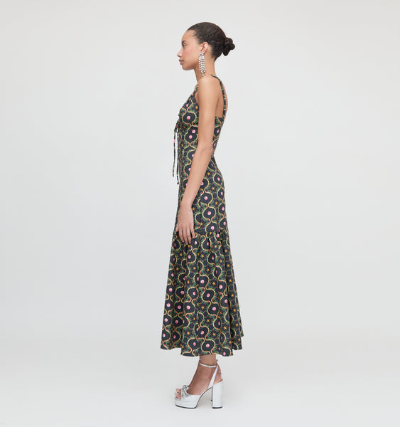 The Lillie Dress - Black Cisco Trellis – Hill House Home