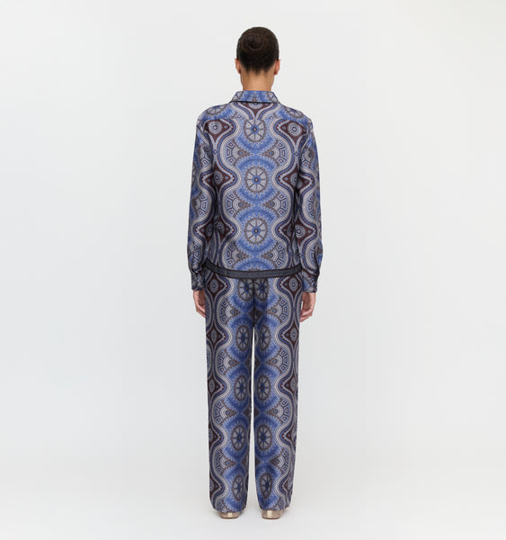 The Taylor Pant - Brown Cobalt Medallion – Hill House Home