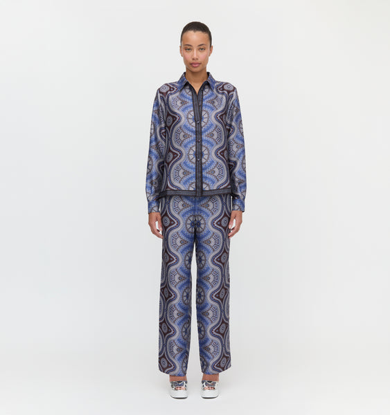 The Taylor Pant - Brown Cobalt Medallion – Hill House Home