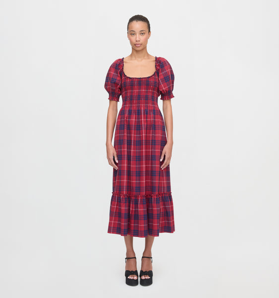 house on the hill 赤チェック Tシャツ TheLouisaNapDress_CherryTartan