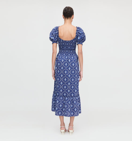 The Louisa Nap Dress - Navy Trellis – Hill House Home
