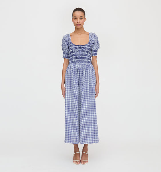 The Madeline Nap Dress - Navy Gingham – Hill House Home