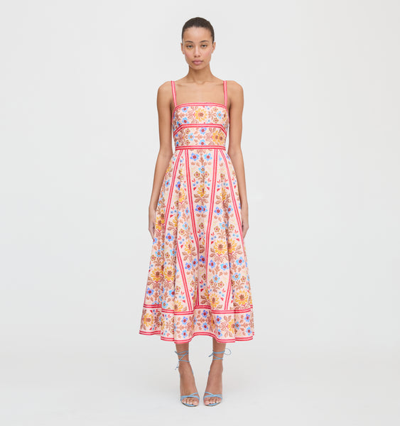 The Margot Dress - Pink Floral Block Stripe – Hill House Home