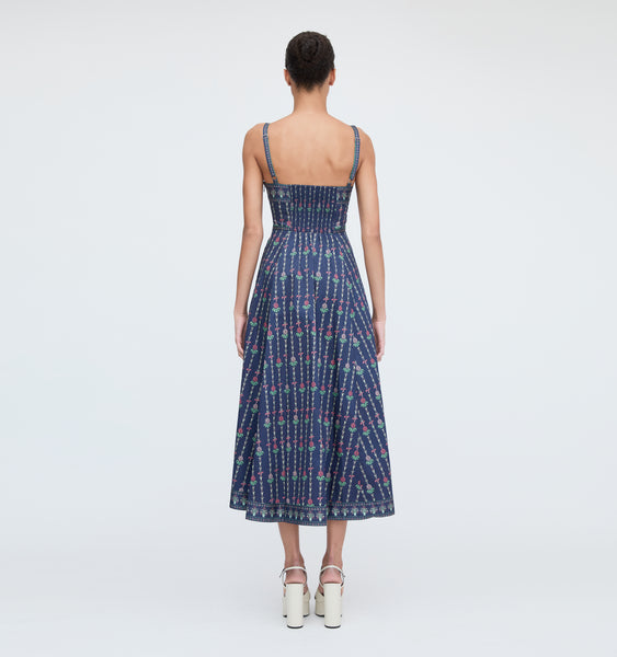The Margot Dress - Navy Trailing Fern – Hill House Home