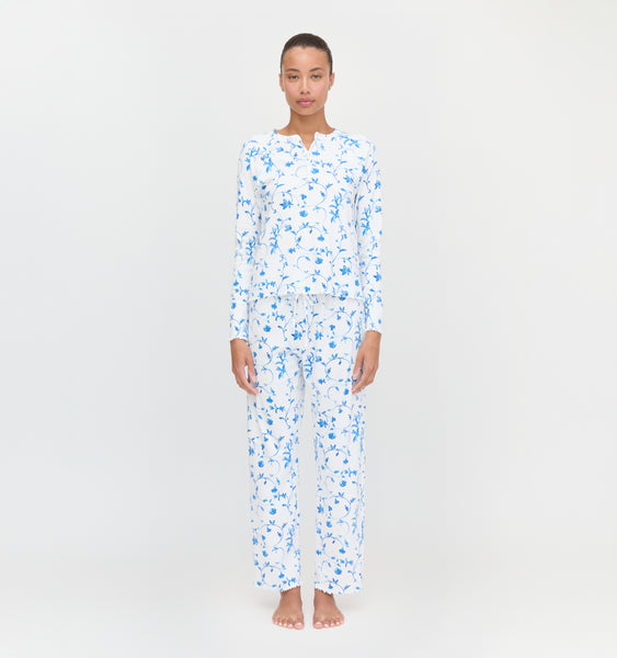 The Olivia Pajama Set - Blue Botanical – Hill House Home