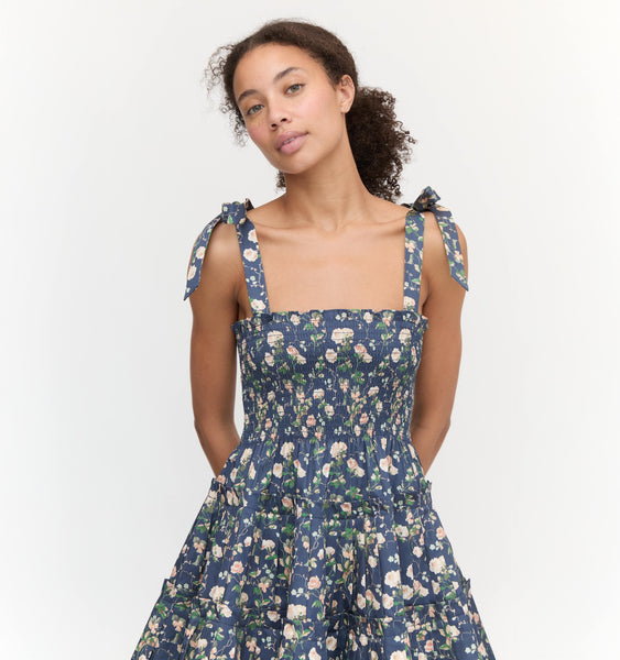The Ribbon Charlotte Nap Dress - Navy Bluebonnet – Hill House Home