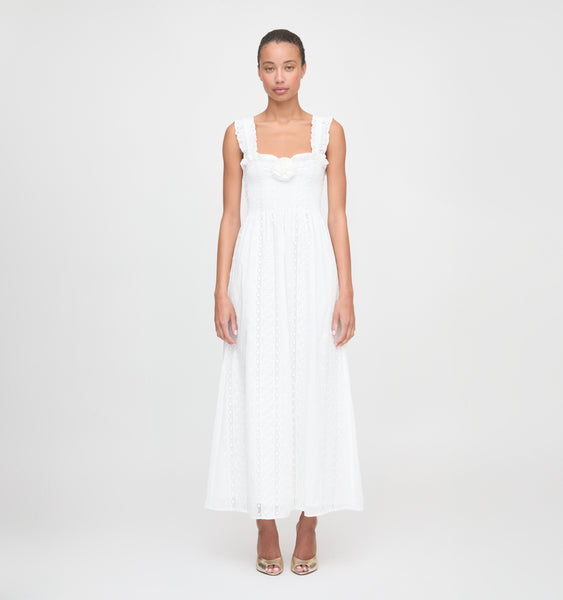 HILL HOUSE HOME The Rosetta Nap Dress - White Broderie Voile