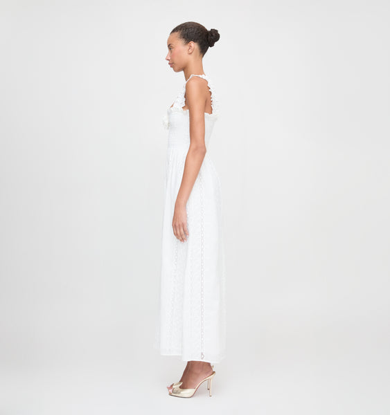 The Rosetta Nap Dress - White Broderie Voile