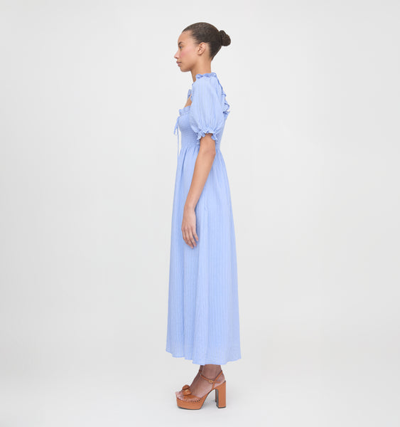 The Scarlett Nap Dress - Bluebird Tonal Seersucker – Hill House Home