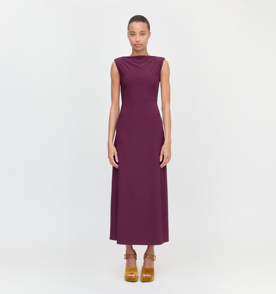 chinese dress ladies The Alba Maxi Dress in Aubergine main image 0