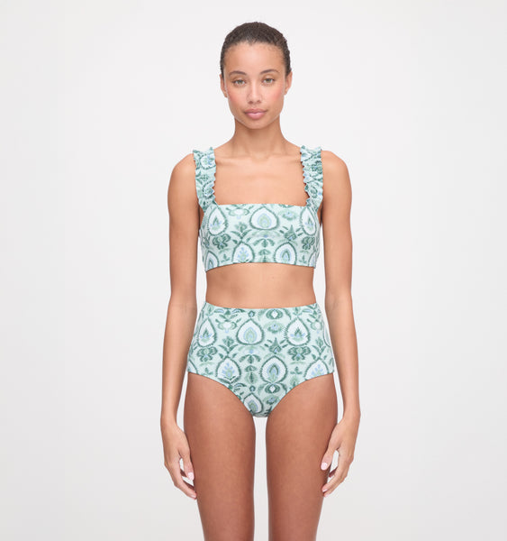 Hill House Home The Teagan Bikini Set - Green Palm Ikat