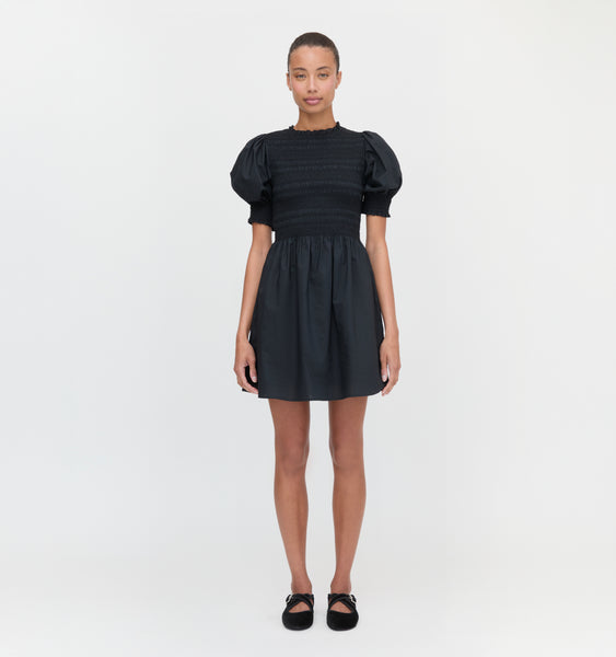 House on the Hill　Dress (Black)　100(3Y) The Elizabeth Nap Dress - Black Cotton – Hill House Home