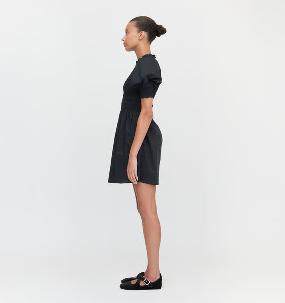 House on the Hill　Dress (Black)　100(3Y) The Vivi Nap Dress - Black Cotton – Hill House Home