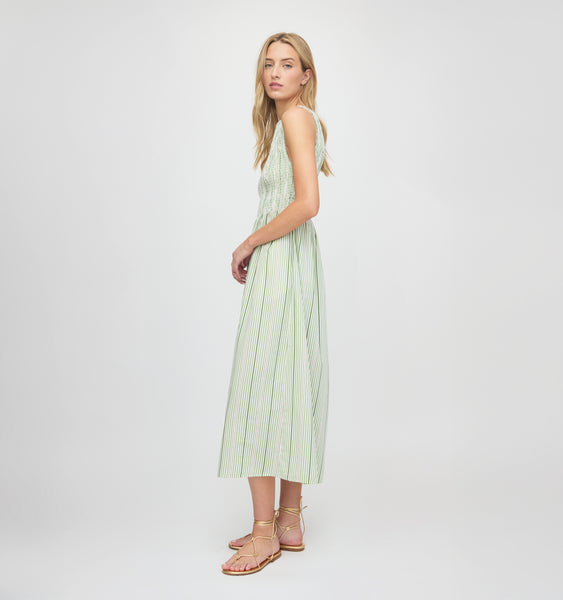 The Cosima Nap Dress - Green Jacquard Stripe Hill House Home The Cosima Nap Dress - Green Jacquard Stripe Hill House Home