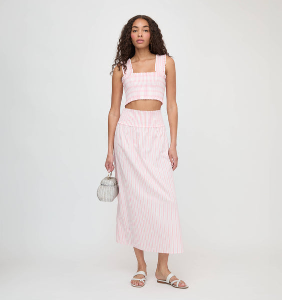 Hill House Home The Delphine Nap Skirt - Pink Variegated Stripe