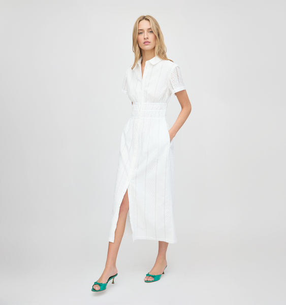 The Jamie Nap Dress - White Broderie Voile – Hill House Home