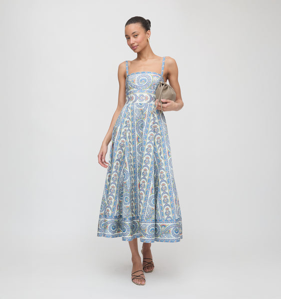 The Margot Dress - Blue Corsica Paisley Hill House Home The Margot Dress - Blue Corsica Paisley Hill House Home