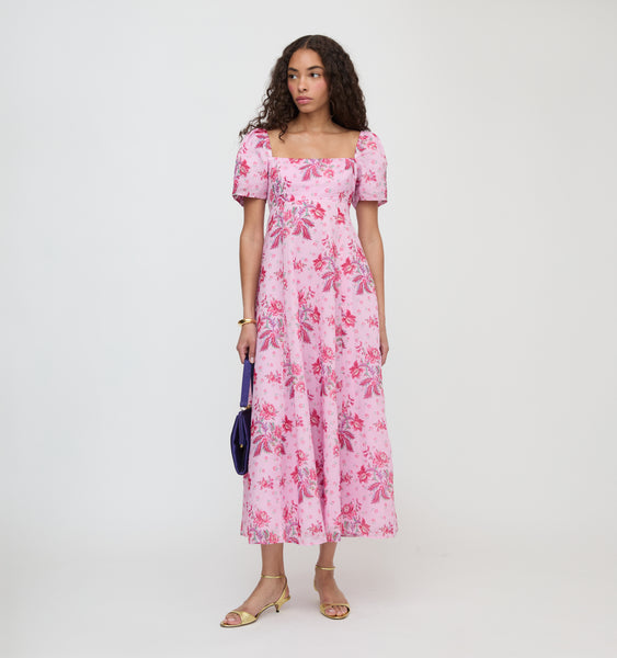 The Matilda Dress - Pink Delft Bouquet  Hill House Home
