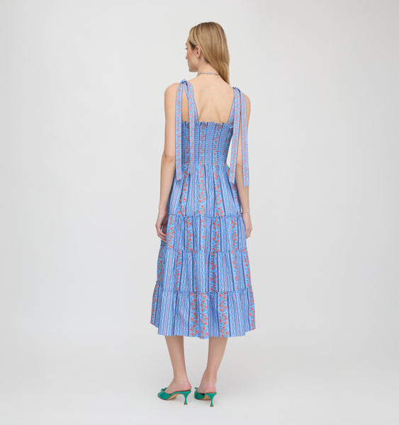 sachin and babi light blue dress Eva Dark Teal Batik Mono Regular Midi Dress